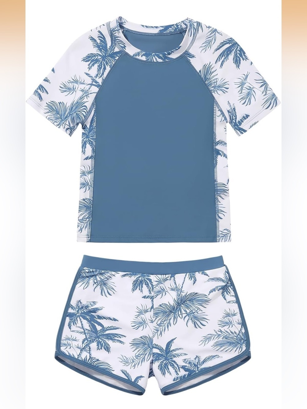 ESHOO Kids Girls Rash Guard Swimsuit 2-Piece UPF 50+ 1012/bb5